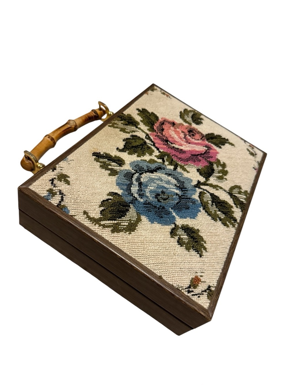 Vintage 90’s Stylecraft Miami Needlepoint Trapestry Cigar Box Purse
